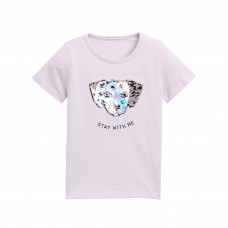 TOM TAILOR 1045122-31662 ΠΑΙΔΙΚΟ ΒΑΜΒΑΚΕΡΟ T.Shirt ΜΕ ΣΤΑΜΠΑ ΠΑΓΙΕΤΑ ΚΟΡΙΤΣΙ ΛΙΛΑ